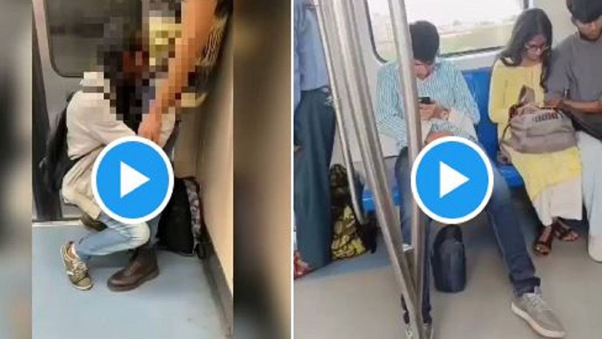 WATCH Delhi Metro Viral Video Sparks Outrage Online Man Booked Over